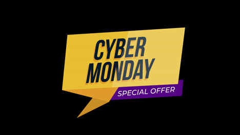 Cyber-Monday-sale-sign-banner-for-promo-video.-Sale-badge.-Special-offer-discount-tags-with-Alpha-Channel-transparent-background.